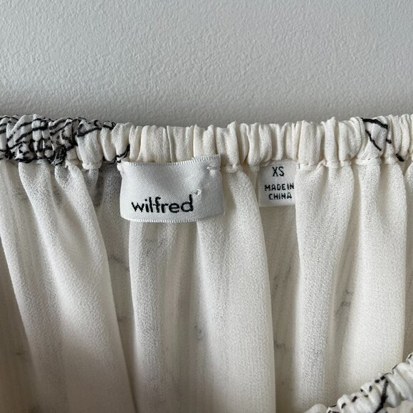 WILFRED Talence Off The Shoulder Blouse Pattern Pullover White Black XS - Picture 4 of 7